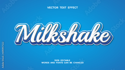 Fototapeta milkshake editable 3d text effect