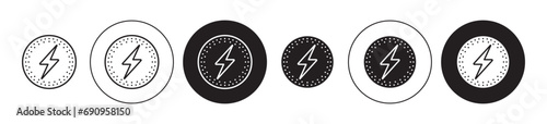 Electro symbol set. Power lightn thunder bolt suitable for apps and websites UI designs. photo
