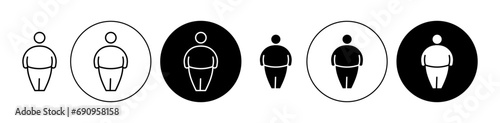 Fat man symbol set. Big body person overweight man suitable for apps and websites UI designs.