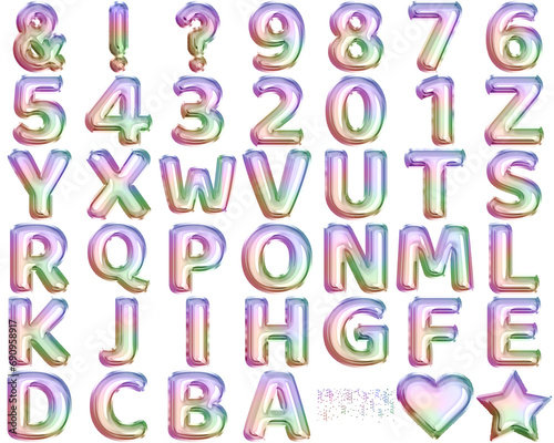  Rainbow Foil Balloon Alphabet