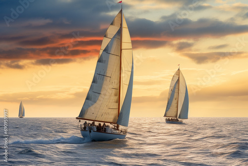 Sailing boats on the sea
