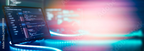 Photography Monitor closeup of function source code
