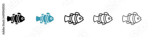 Clownfish sign set. Nemo fish for UI designs.