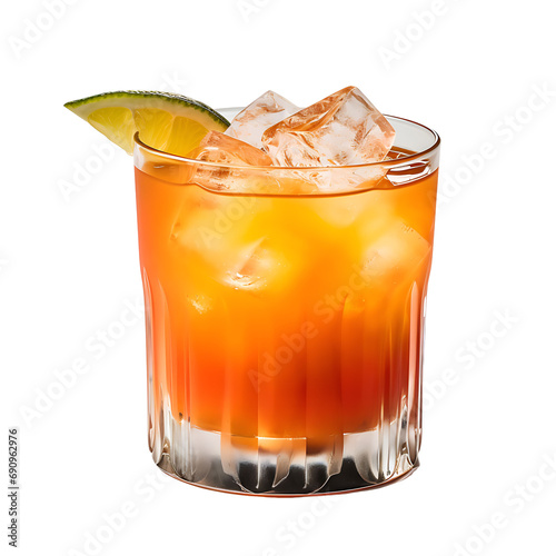 A Glass of Rum Punch Cocktail with Transparent Bacgkround