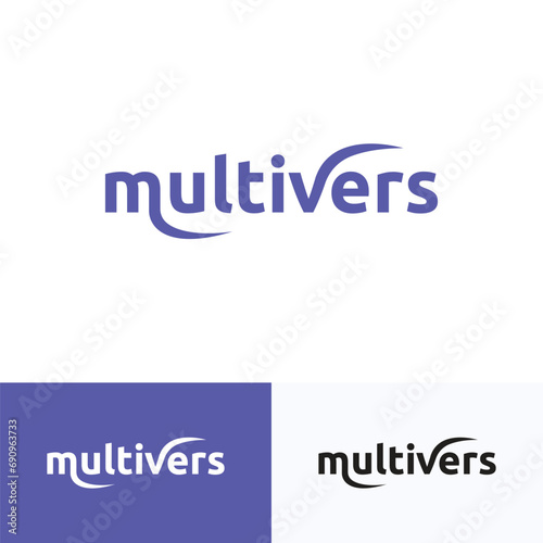 Multivers logo design. typography logo vector.
