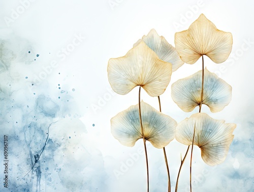 Abstract gentle organic transparent flowers, cyber silverpoint impressionism. Great as wallpaper, background, postcard, banner. photo