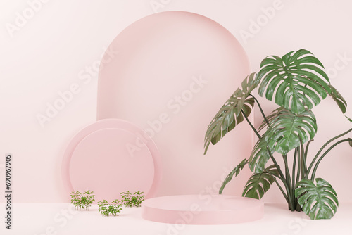 3d rendering podium background illustration element