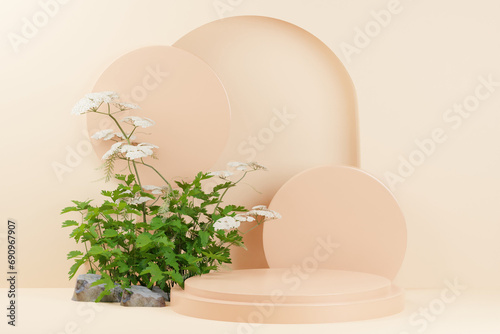 3d rendering podium background illustration element