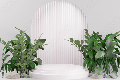 3d rendering podium background illustration element