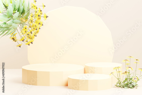 3d rendering podium background illustration element