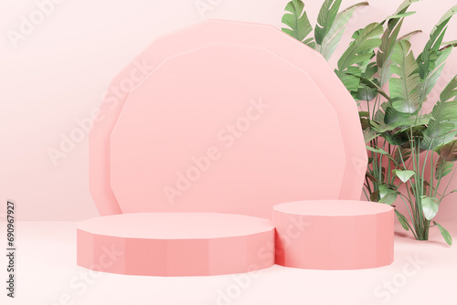 3d rendering podium background illustration element