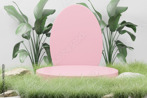 3d rendering podium background illustration element
