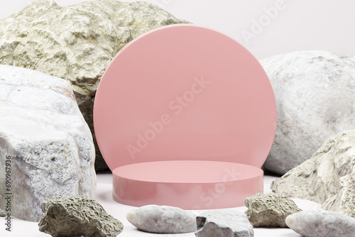 3d rendering podium background illustration element