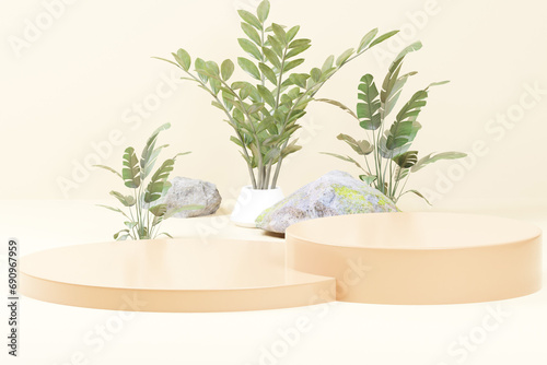 3d rendering podium background illustration element