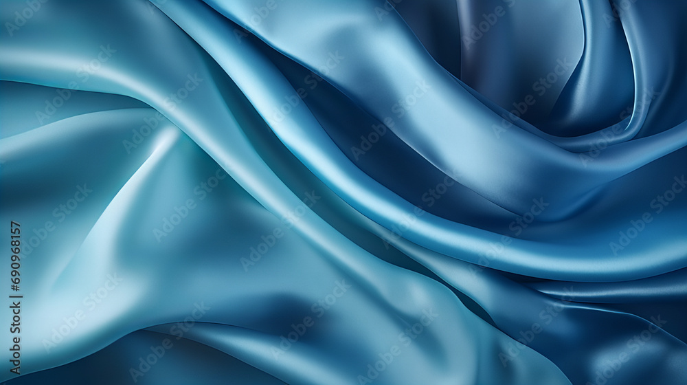 Obraz premium A light blue abstract satin fabric background, luxury fabric design