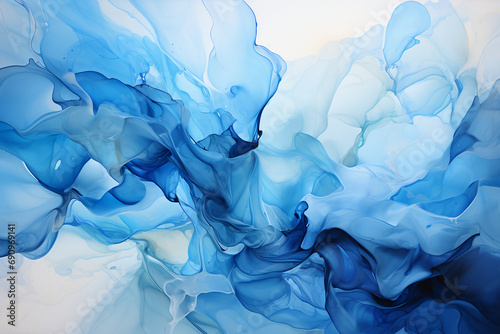 A screenshot of a blue abstract background, in the style of serene watercolors, new topographics, fluid gestures, light blue, pontormo, lively coastal landscapes, ai generative photo