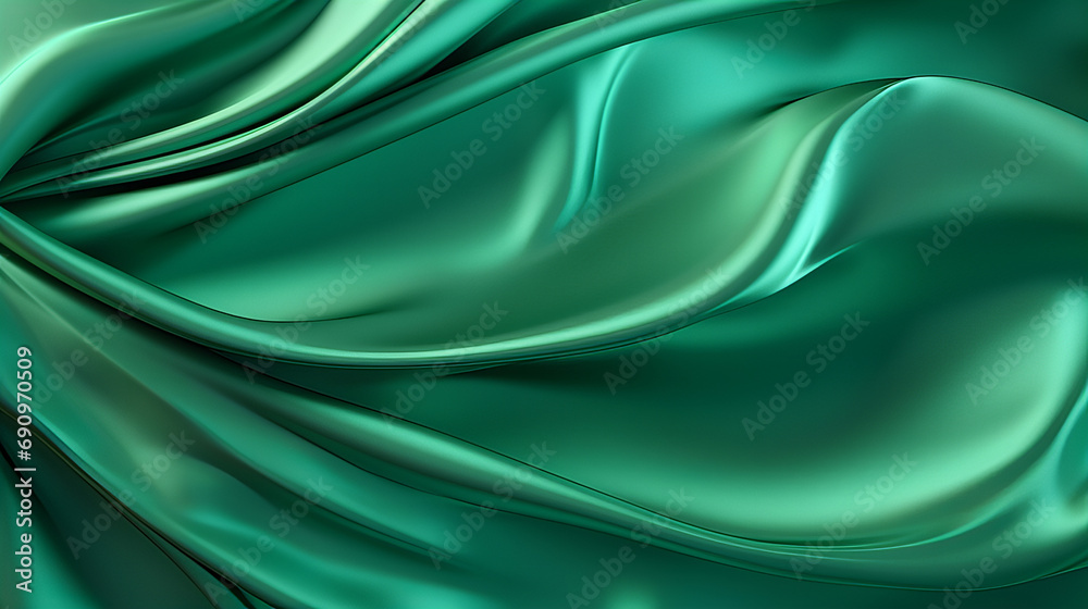 A close up of a light green abstract satin fabric, luxury fabric background design