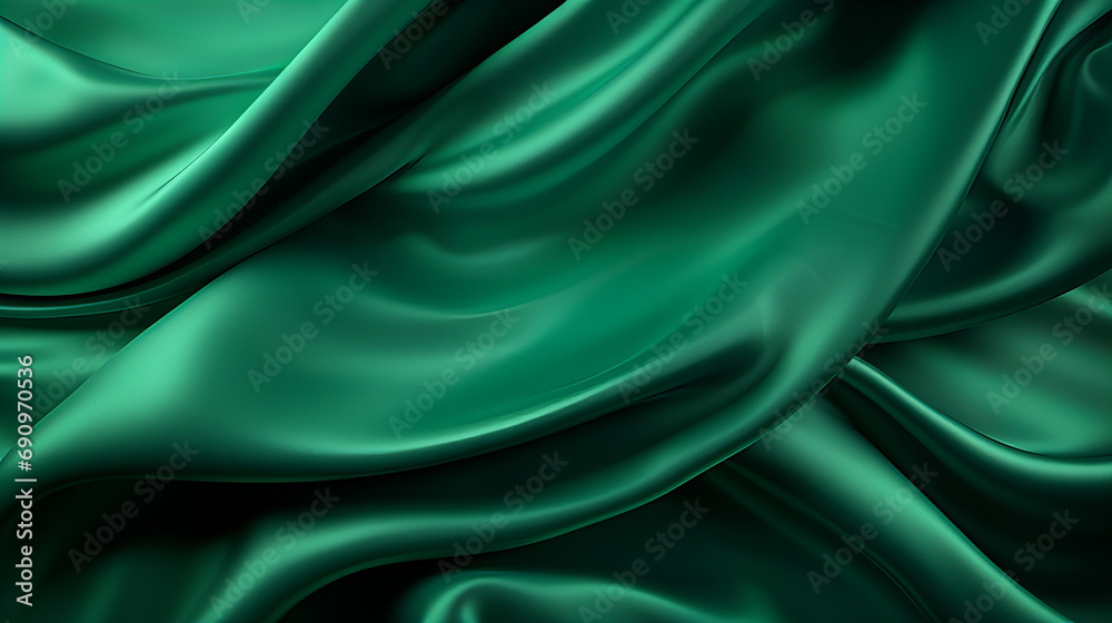 A close up of a light dark green abstract satin fabric, luxury fabric background design A close up of a light dark green abstract satin fabric, luxury fabric background design