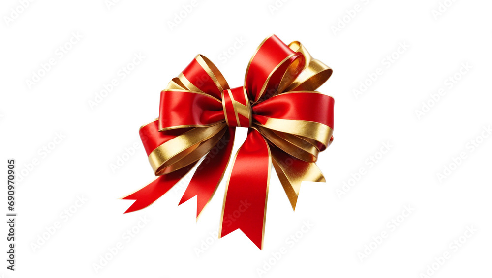 red and gold ribbon for New Year's, Christmas and Valentine's Day gifts On a transparent background, png files
