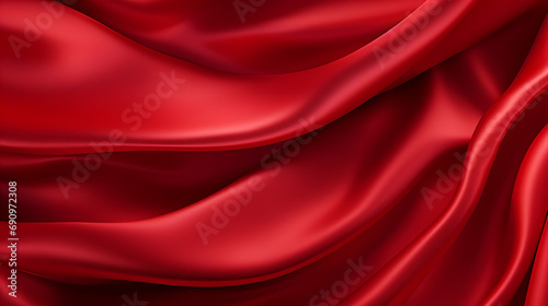 A bright red abstract luxury satin fabric background design