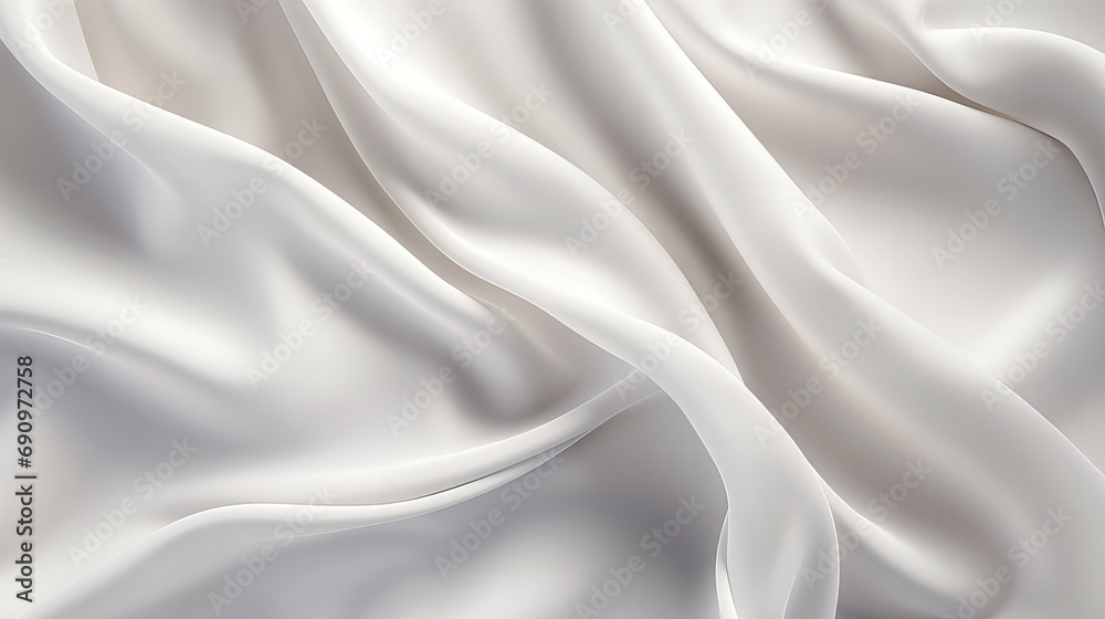 A close up of a white satin cloth, abstract background, luxury fabric design A close up of a white satin cloth, abstract background, luxury fabric design