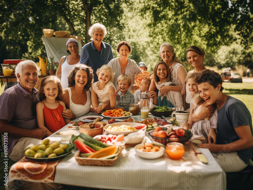A Family Reunion Picnic With Multiple Generations Gathered