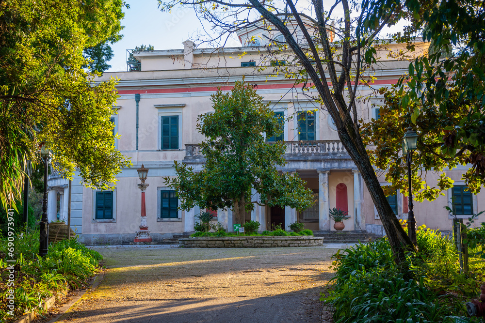 The Mon Repos Palace which was the birthplace of the Duke of Edinburgh, on the island of Corfu. It is now a museum