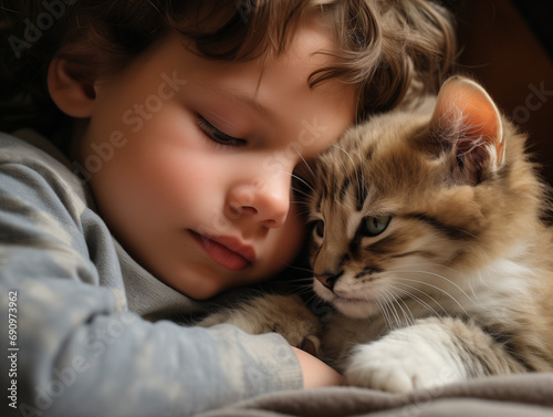 A Family's First Pet Adoption Cuddling With A New Puppy Or Kitten