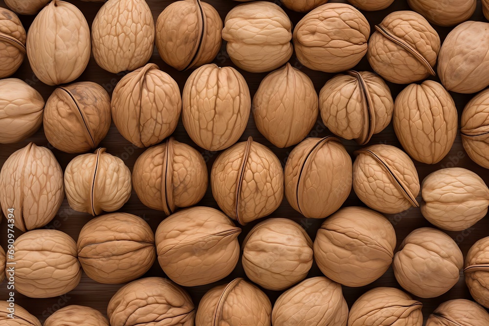 Textured background, close-up of forest walnuts. Textured background, close-up of forest walnuts.