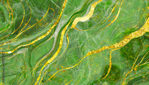 Tło abstrakcyjne do projektu, zielony marmur, krzywa tekstura i wzór w kształcie fal 