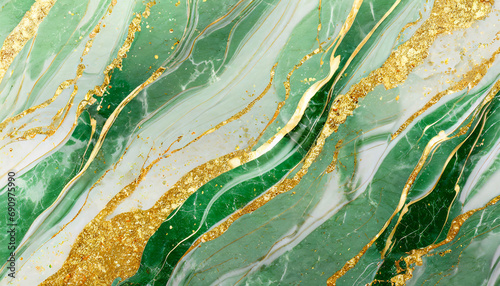 Tło abstrakcyjne do projektu, zielony marmur, krzywa tekstura i wzór w kształcie fal 