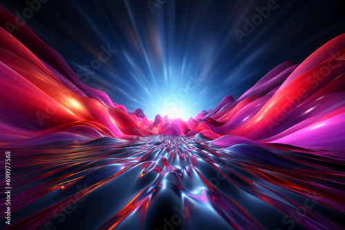 brightly glowing background with colorful lights, in the style of colorful animation stills, light navy and light magenta, light sky-blue and silver, aurorapunk, gabriel dawe, ai generative photo