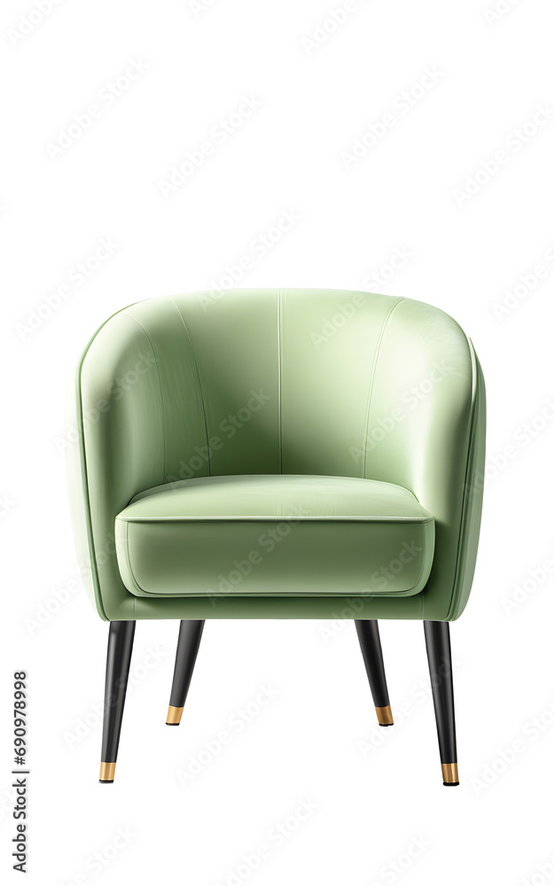 Fototapeta premium lightgreen modern armchair isolated on transparent or white background