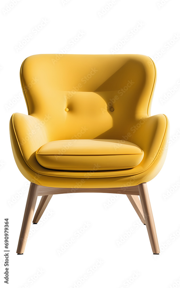 yellow modern armchair isolated on transparent or white background yellow modern armchair isolated on transparent or white background