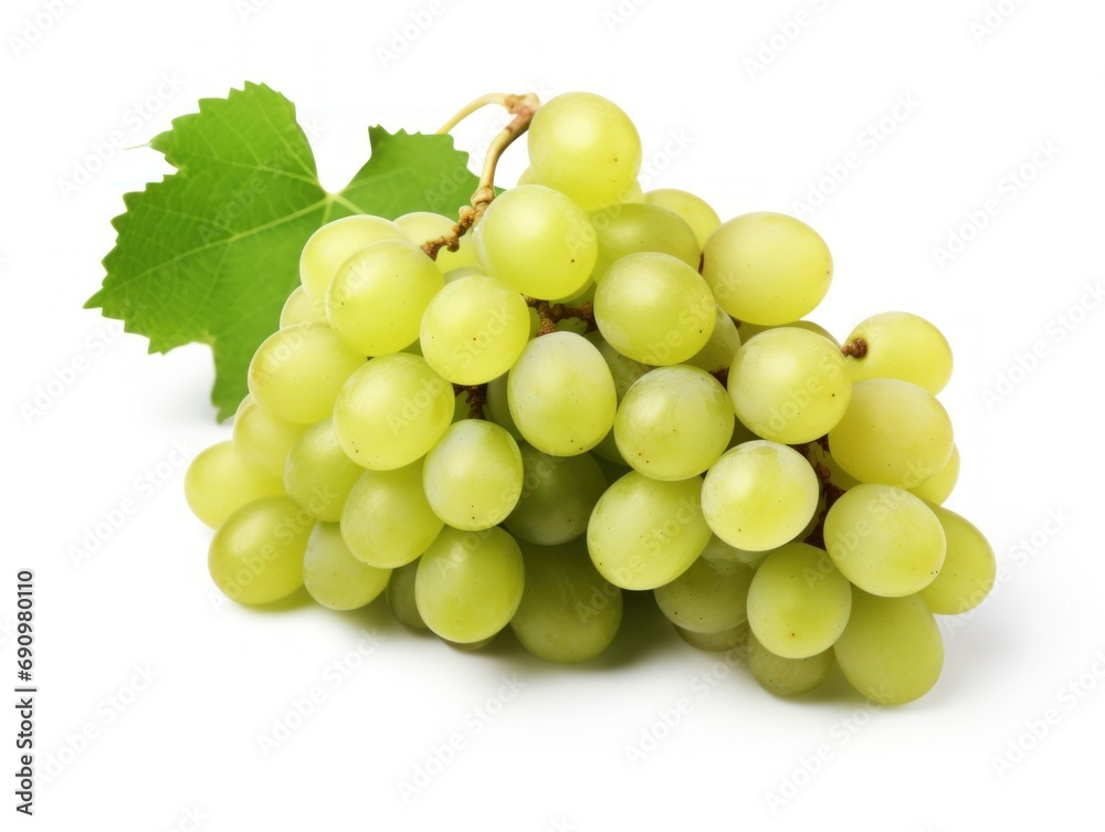 White wine grapes isolated on white background White wine grapes isolated on white background