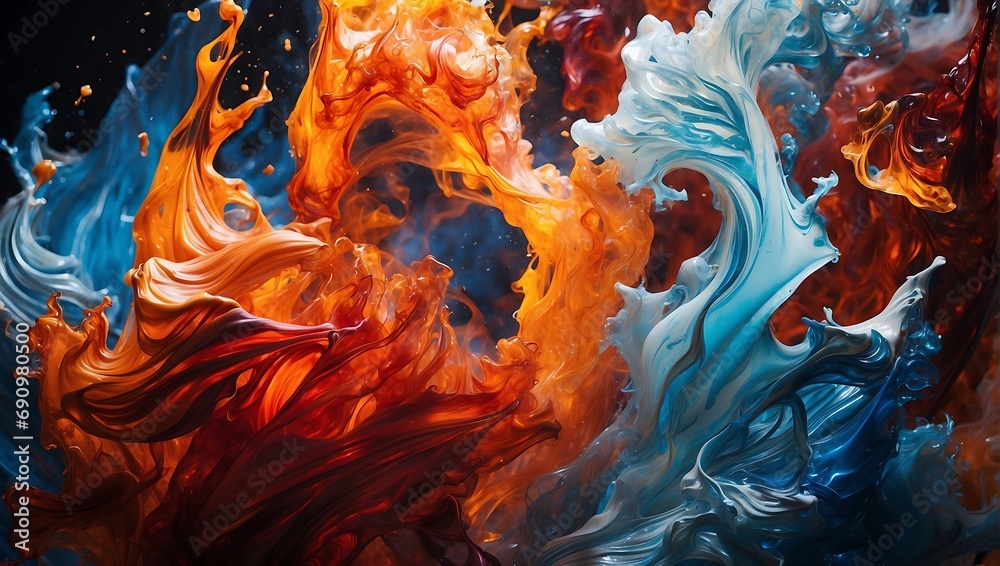 fire in water abstract background generative Ai