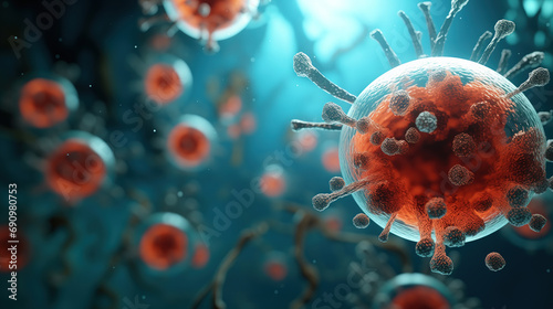 Virus, bacteria, realistic rendering photo