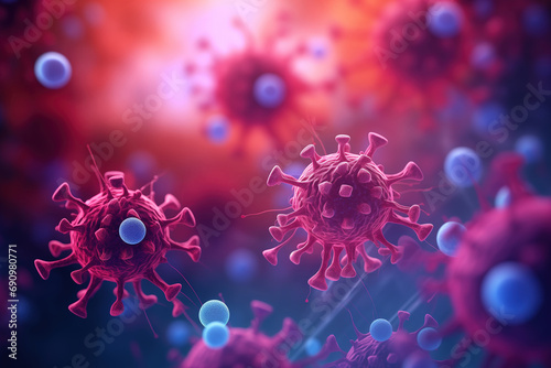 Virus, bacteria, realistic rendering