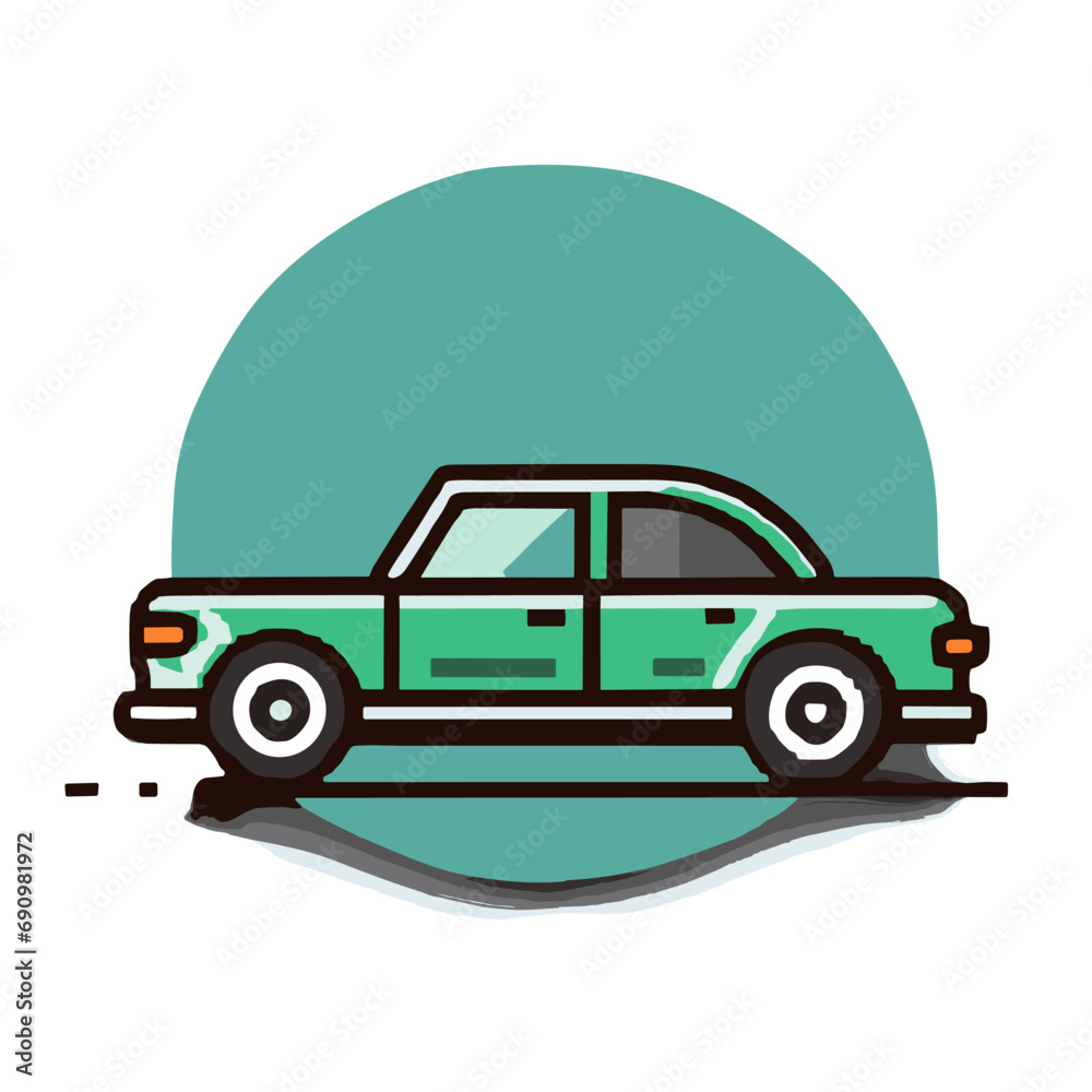 Car Icon on Transparent Background