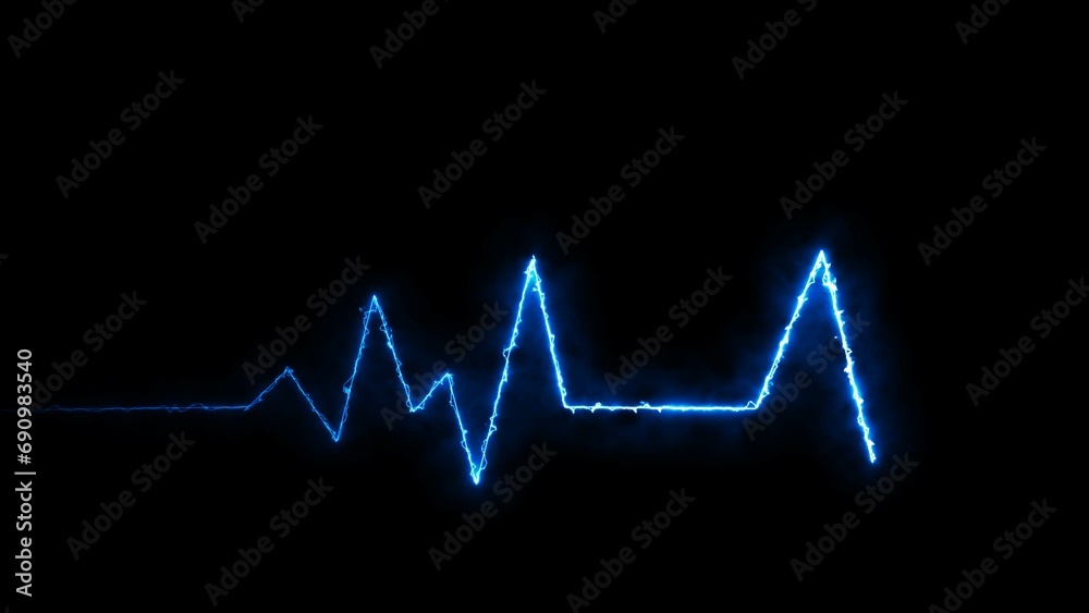 Neon heartbeat and pulse rate illustration 4k 