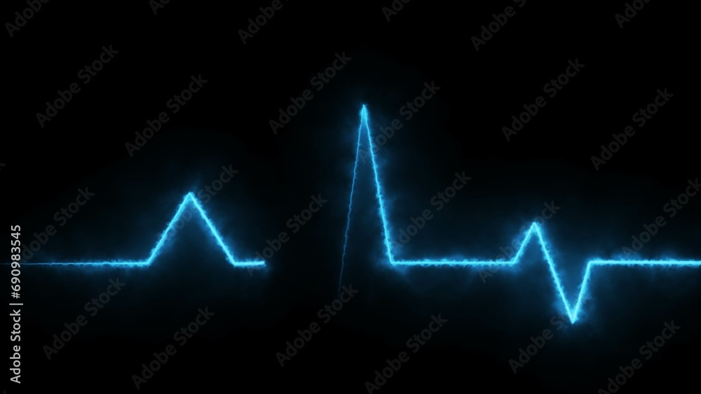 Neon heartbeat and pulse rate illustration 4k 