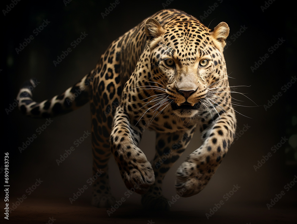Obraz premium leopardo fazendo fitness