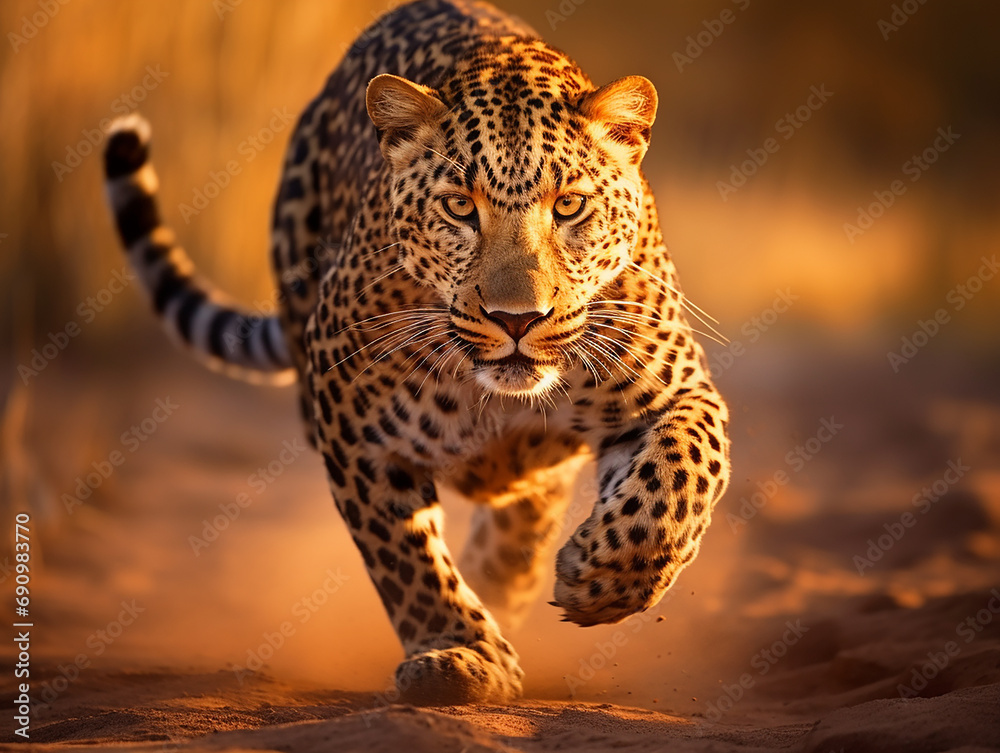 Fototapeta premium leopardo fazendo fitness