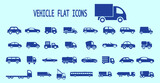 vehicle flat icons. Transport icon set.
