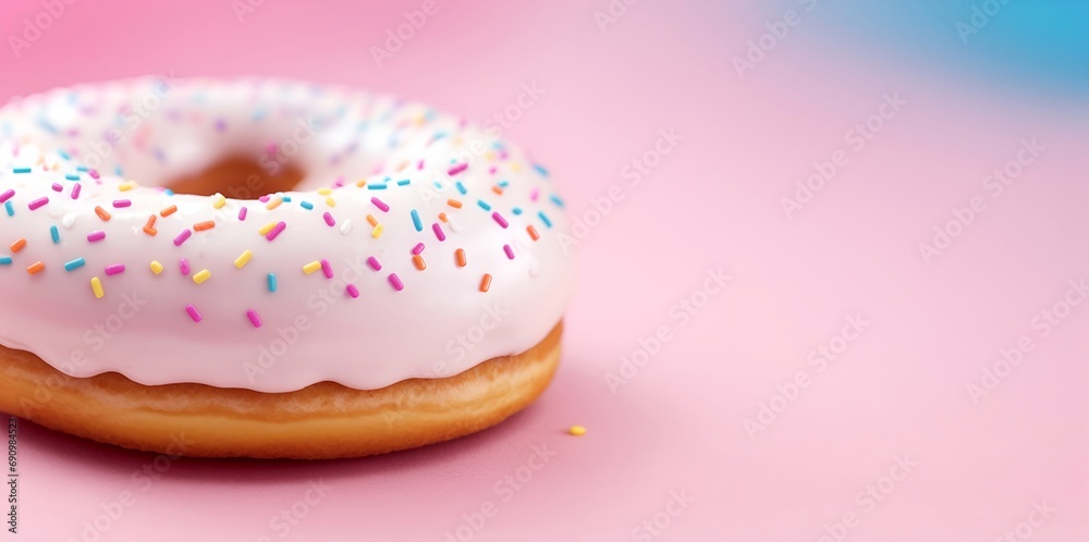 Sweet donut, blurred background. AI generated illustration Sweet donut, blurred background. AI generated illustration