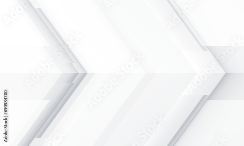 Abstract white and grey arrows futuristic technology background concept high-speed movement. Dynamic motion hi tech digital arrows and stripes. 3D vector illustration