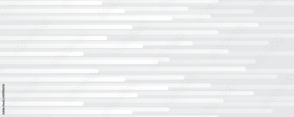 Fototapeta premium White geometric abstract background overlap layer on bright space with horizontal rounded lines decoration. Modern graphic design element motion style concept for banner, flyer, card or brochure cover