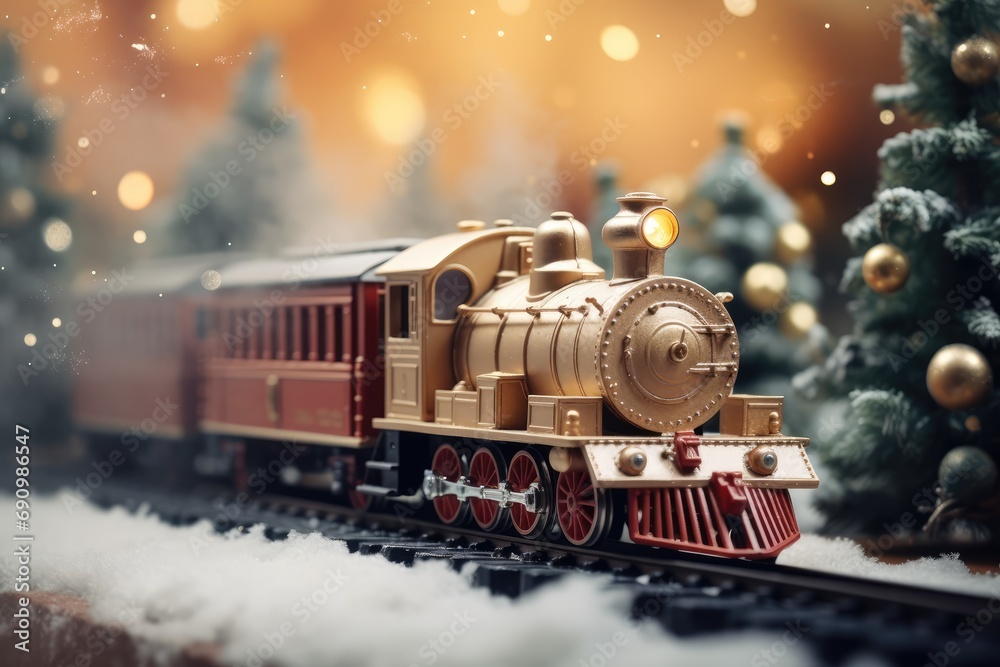 Nostalgic Christmas Train Ride A vintage steam train decked out for