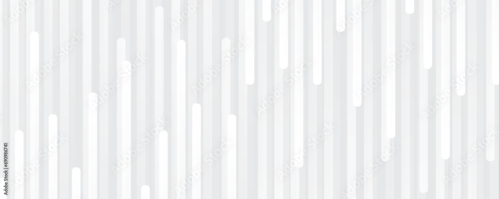 White geometric abstract background overlap layer on bright space with vertical rounded lines decoration. Modern graphic design element motion style concept for banner, flyer, card, or brochure cover