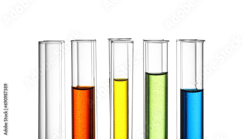 Test tubes with colorful isolated on white